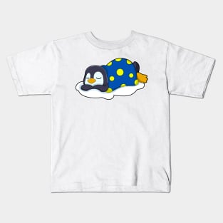 Penguin at Sleeping with Blanket Kids T-Shirt